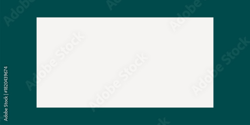White rectangle frame, geometric shape on green background vector