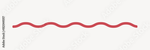 Red squiggle line collage element vector