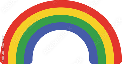 Vibrant minimalist rainbow arch illustration