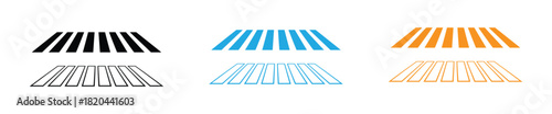 Crosswalk Lines. Zebra crossing icon, Pedestrian crossing, street crossing, crossover vector sign. Vector Illustration