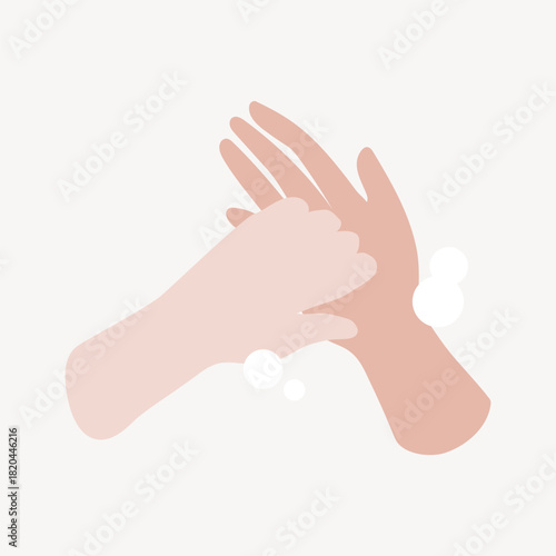 Covid-19 prevention, hand washing illustration vector