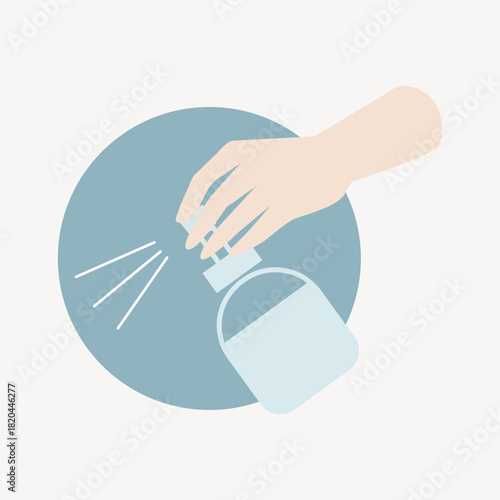 Covid-19 prevention hand sanitizing collage element vector