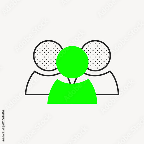 Business meeting icon, line art graphic vector