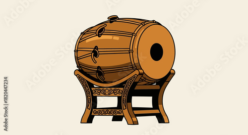 Silhouette of a devilish figure with horns and clawed hands, adorned with flame-like patterns.