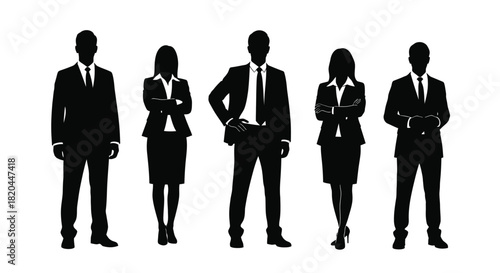 Business team silhouette professional corporate group leadership