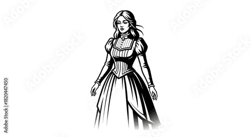 Silhouette of a devilish figure with horns and clawed hands, adorned with flame-like patterns.