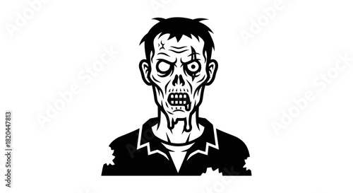 Silhouette of a devilish figure with horns and clawed hands, adorned with flame-like patterns.