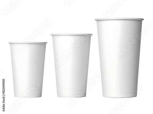 Wallpaper Mural Three white disposable cups of different sizes Torontodigital.ca