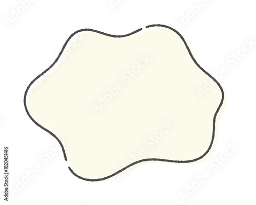 手描きのシンプルでゆるい白い抽象的な形 - フレームや装飾、モヤモヤな感情のイメージ素材