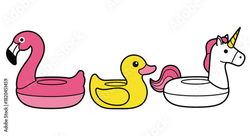 Pool floats flamingo duck unicorn summer fun water inflatable toys