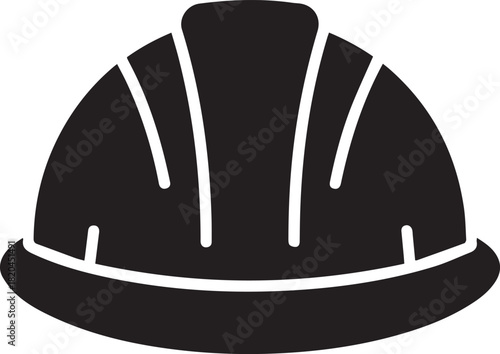 Safety hard hat icon for construction industrial and labor projects