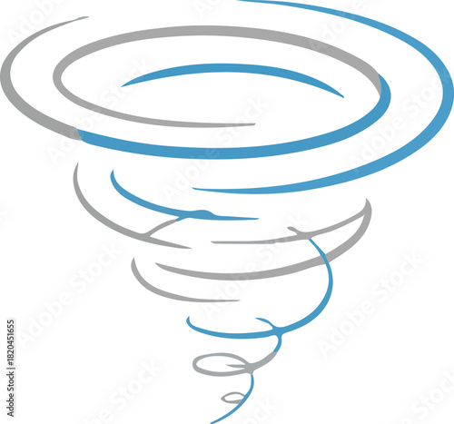 The icon is an abstract tornado