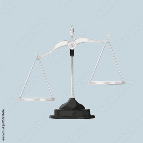 Leaning scale, aesthetic illustration vector