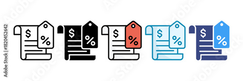 Tax Planning Icon Set Multiple Style Collection