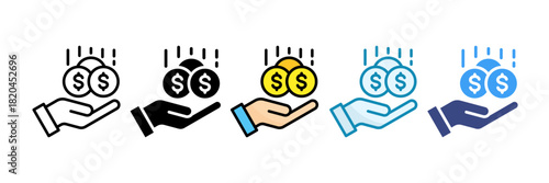 Passive Income Icon Set Multiple Style Collection
