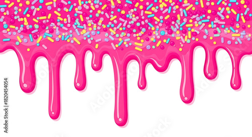 Pink glaze with sprinkles