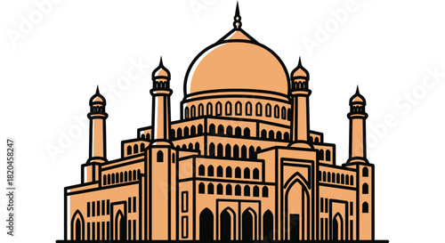 Illustration of mosque architecture islamic building vector design