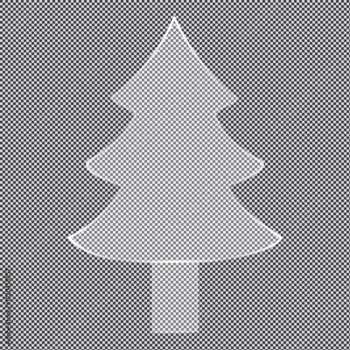 Set of liquid Crismistmas tree vector frames and shapes with reflection and shadow. Realistic abstract modern empty plates on transparent background