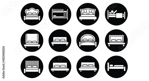 Find your perfect bed style with this restful sleep icon collection