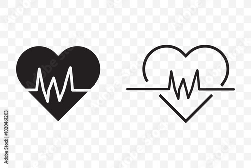 Heart rate pulse curve line icon editable outline stroke vector eps. Clean medical heartbeat line icon representing health and cardiology suitable for digital and print use 