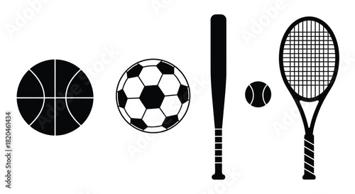 Exciting sports equipment ready for action basketball soccer tennis