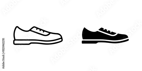 Shoes outline and pictogram icon, Flats Icon for Fashion, Footwear, and Apparel Design