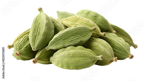 Pile of Whole Green Cardamom Pods Aromatic Spice for Cooking and Flavoring