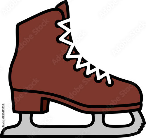 classic ice skate with laces
