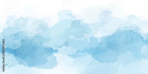  Blue Watercolor Clouds Illustration Perfect as an Artistic Abstract blue isolated on white background. Inspiring Views of Fluffy Clouds Blue Sky Background. Bright and enjoy.