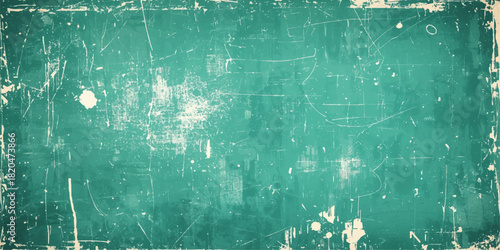 Abstract grunge background featuring a blend of turquoise blue and white paint textures.Rough brush strokes, splatters, and distressed paint effects. Irregular streaks and patches creating a dynamic, 