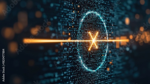 Digital Targeting Icon Crosshairs icon centered on a computer screen, representing precision targeting, user interface design, or data selection in a digital environment.