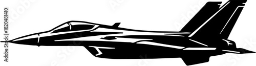 Balck silhouette of a fighter jet svg