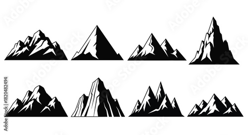 Mountain range vector illustration silhouette design for adventure logo