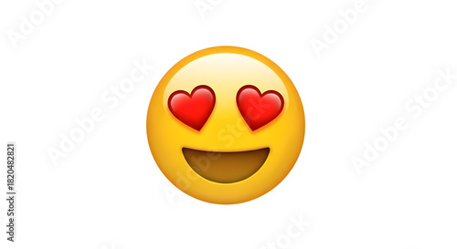 Heart eyes emoji smiling showing love and infatuation emotion