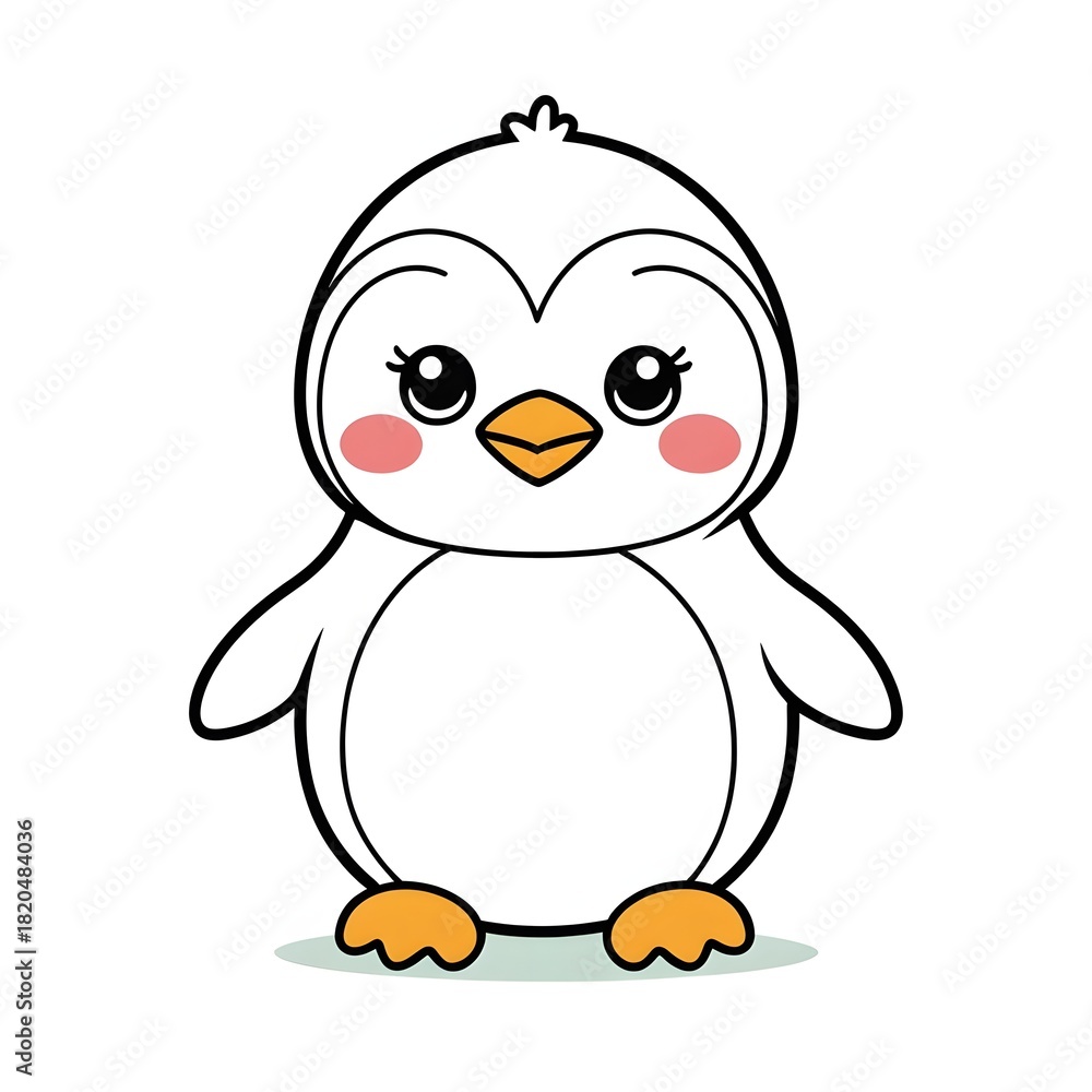 Obraz premium Fluffy Baby Penguin Character