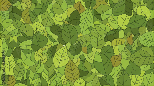 Vibrant seamless green leaf pattern creating an organic foliage texture background