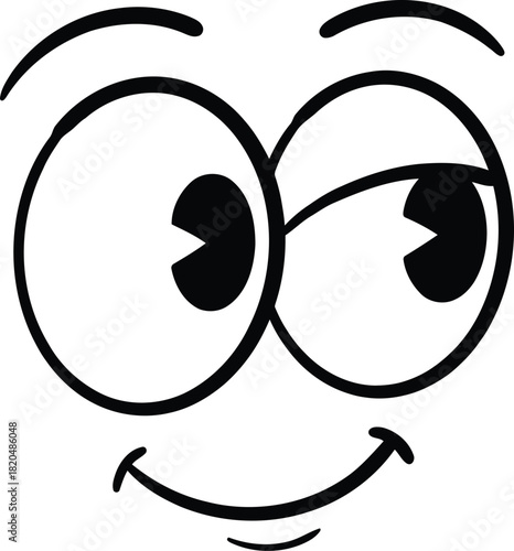 Cartoon face with a smiling expression vector