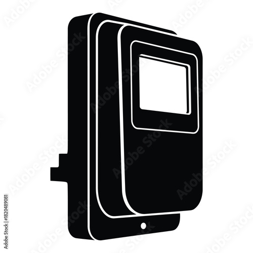 Smart Energy Meter Icon, Electric Meter Symbol, Power Consumption Measurement Device