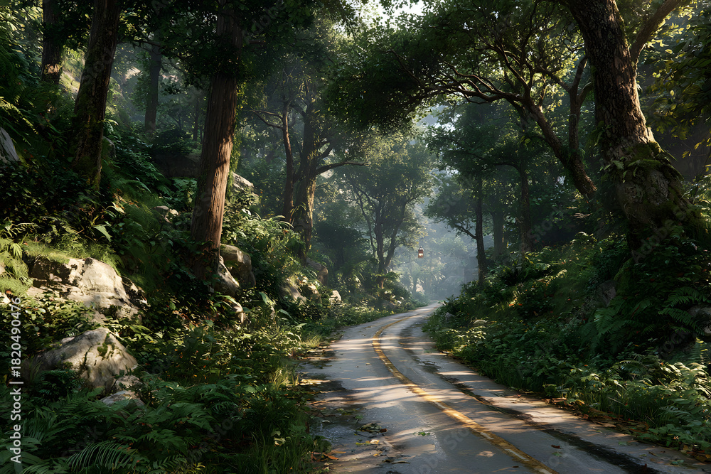 Obraz premium road in forest