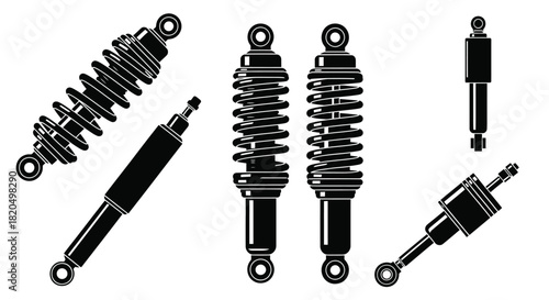 Car shock absorbers for automotive repair shop maintenance, detailed set