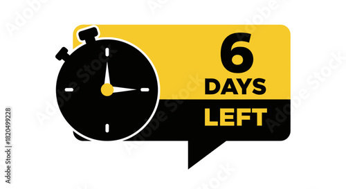 Urgent countdown timer graphic with six days left promotion banner