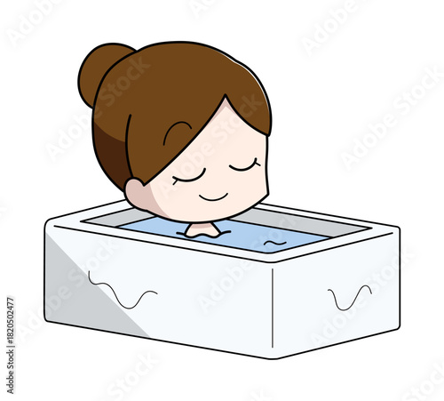 入浴する女性のイラスト