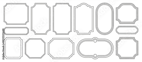 elegant collection of vintage frames and retro decorative labels, isolated on white background, suitable for classic design layouts, invitations, packaging graphics, branding projects, and editorial 