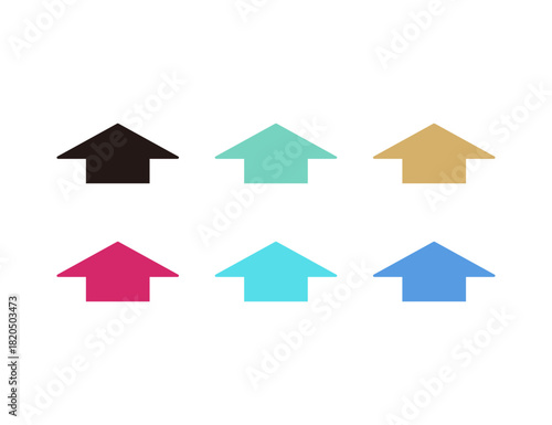 上向きのシンプルな矢印 ６種類セット