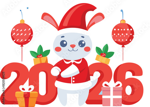 Rabbit 2026 new year christmas holiday