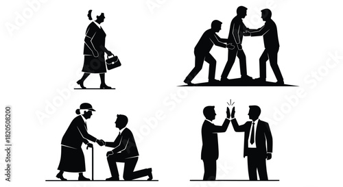 Supportive business interactions showing respect and collaboration