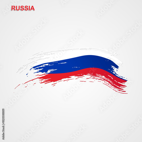 Flag of Russia. Icon of the Russian Federation. Symbols of Russia and Moscow. Isolated official flag illustration. State emblems, history, patriotism. Europe, Vector.