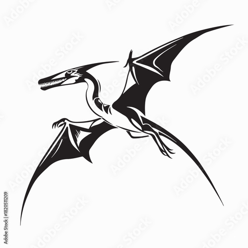 Prehistoric Flying Dinosaur Pterodactylus Vector on white background