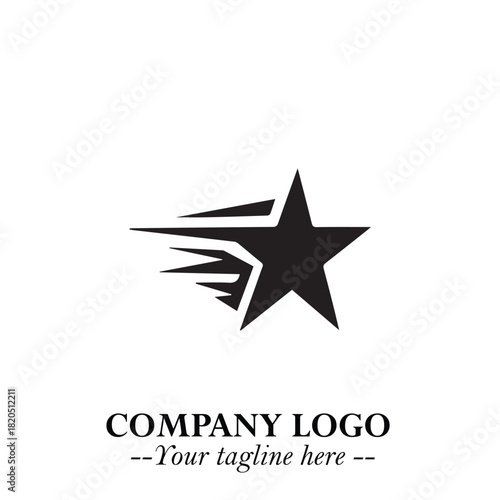 Minimalist Star Logo Symbol in Black on White Background – Modern Vector Shape for Branding & Design