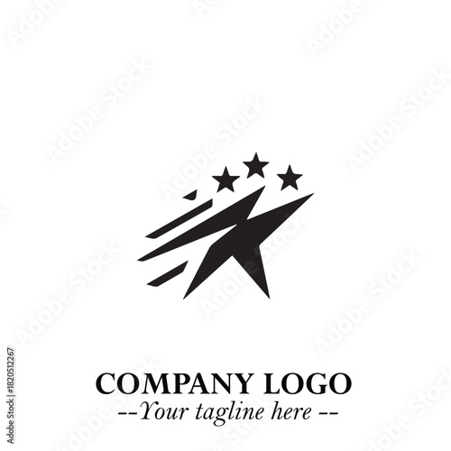 Minimalist Star Logo Symbol in Black on White Background – Modern Vector Shape for Branding & Design